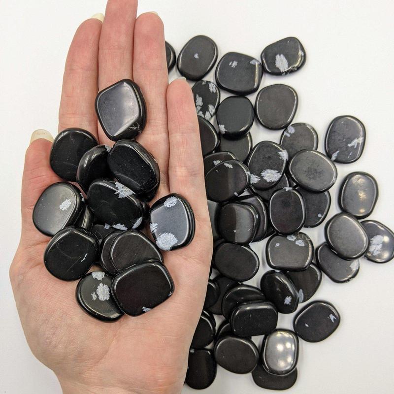 Small Snowflake Obsidian Glass Pocket Flat Stones || Mexico-Nature's Treasures