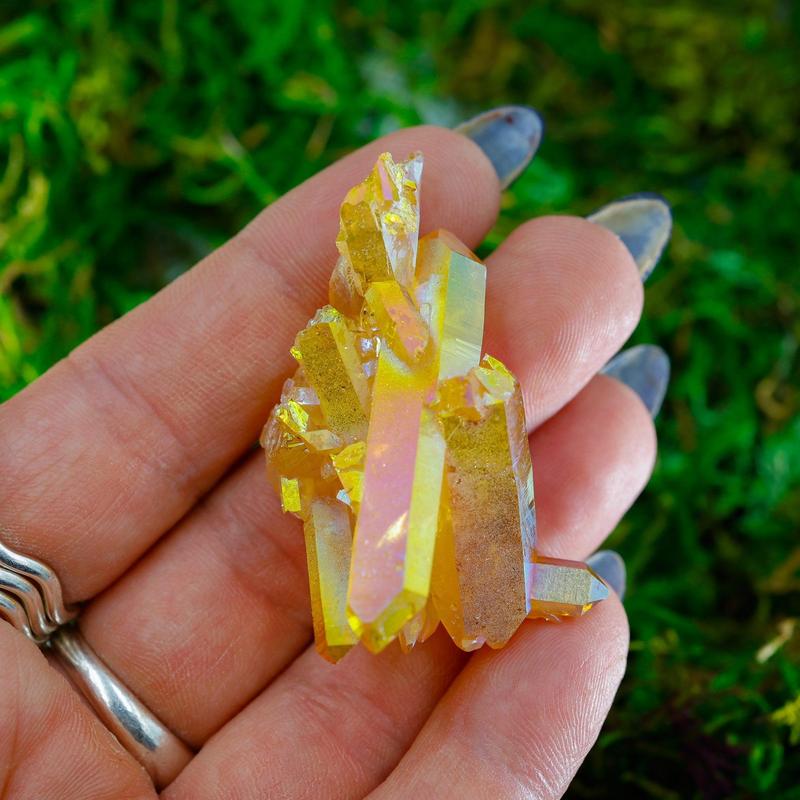 Small Sunset Aura Quartz Clusters || Trunk Show-Nature's Treasures