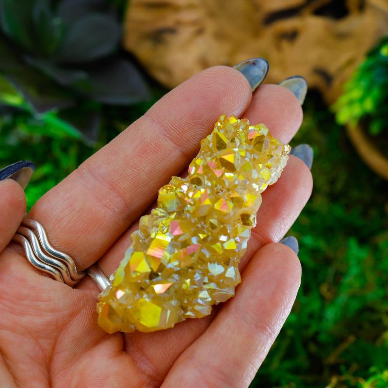 Small Sunset Aura Quartz Clusters || Trunk Show-Nature's Treasures