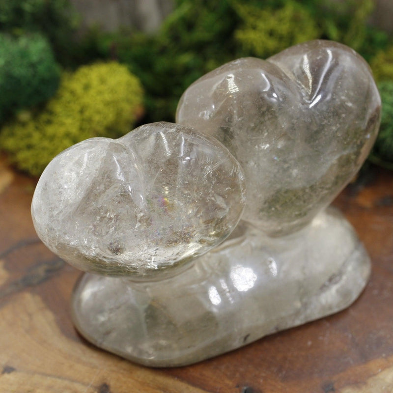 Smoky Quartz Double Heart Statue-Nature's Treasures