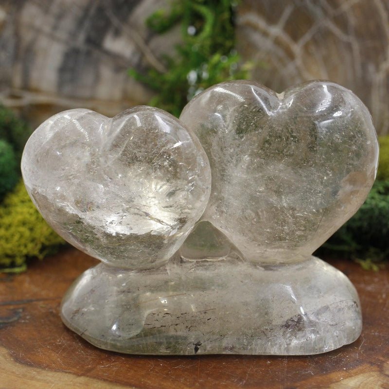 Smoky Quartz Double Heart Statue-Nature's Treasures