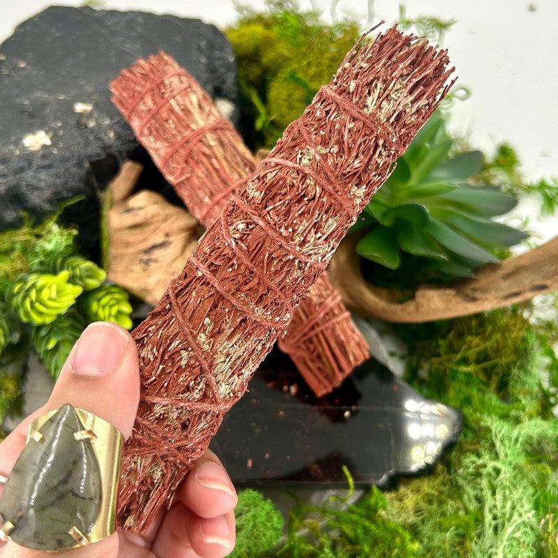 Smudge Bundle Stick || Red Mountain Sage, Dragon's Blood Resin-Nature's Treasures