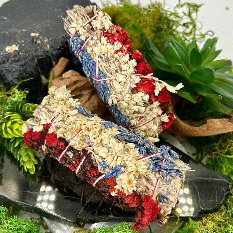 Smudge Bundle Sticks || White Sage, Panicum Miliaceum, Mullein, Statice-Nature's Treasures