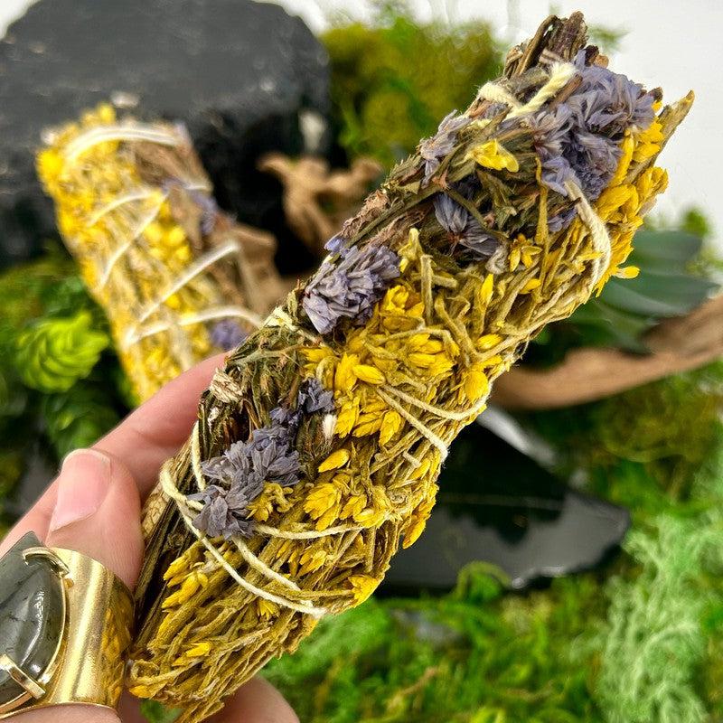 Smudge Stick Bundle || Yerba Santa, Statice, Mullein-Nature's Treasures