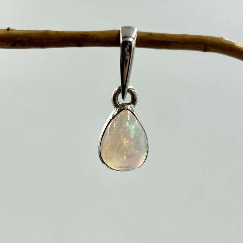 Teardrop Ethiopian Precious Opal Pendants || .925 Sterling Silver-Nature's Treasures