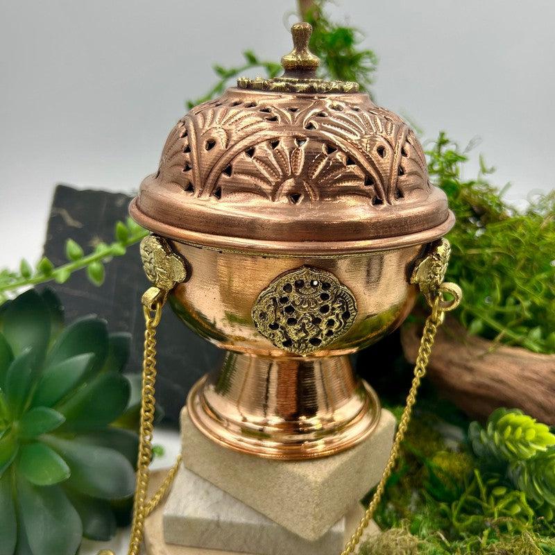 Tibetan Copper Hanging Antique Censer Burner-Nature's Treasures