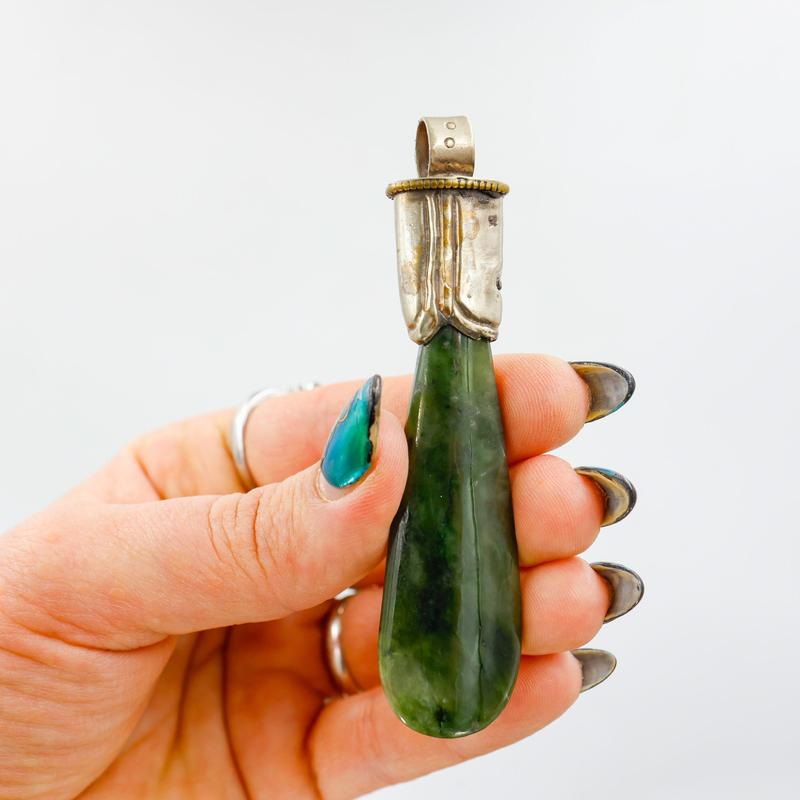 Tibetan Nephrite Jade Pendant || Trunk Show-Nature's Treasures
