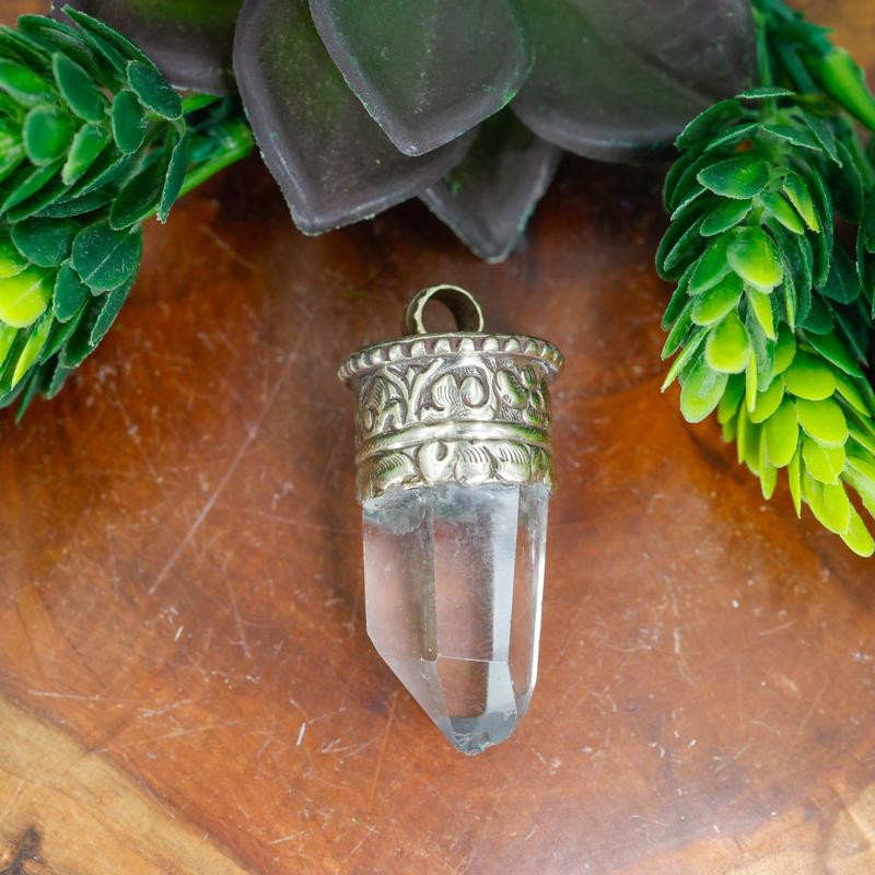 Tibetan Silver Clear Quartz Point Pendants || Trunk Show-Nature's Treasures