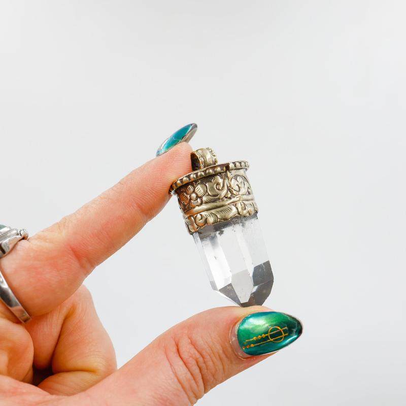 Tibetan Silver Clear Quartz Point Pendants || Trunk Show-Nature's Treasures
