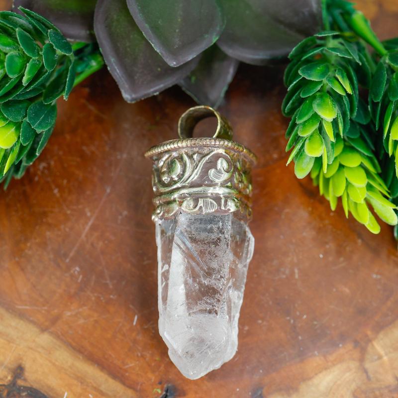 Tibetan Silver Clear Quartz Point Pendants || Trunk Show-Nature's Treasures