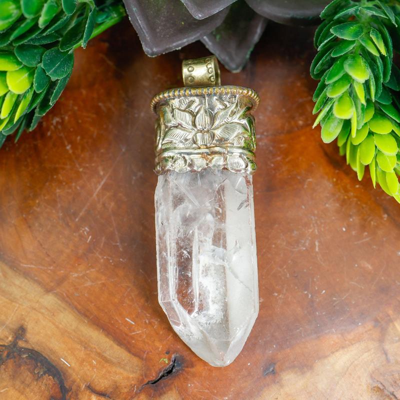 Tibetan Silver Clear Quartz Point Pendants || Trunk Show-Nature's Treasures