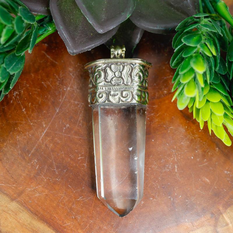 Tibetan Silver Clear Quartz Point Pendants || Trunk Show-Nature's Treasures