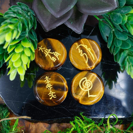 Tiger's Eye Usui Reiki Stone Set || Trunk Show-Nature's Treasures