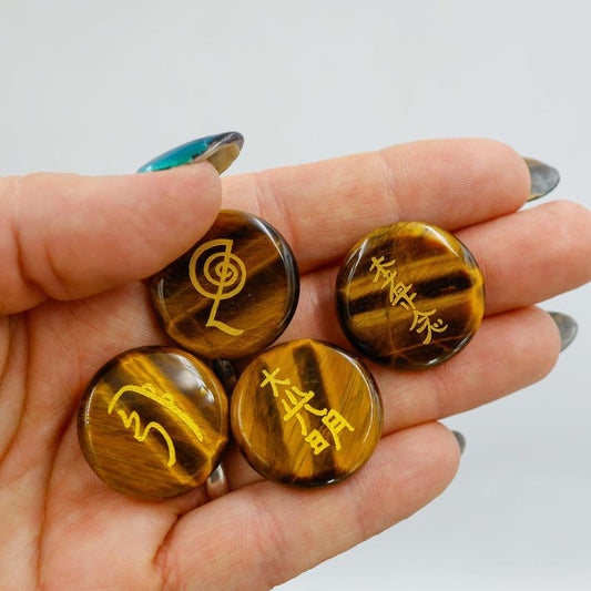 Tiger's Eye Usui Reiki Stone Set || Trunk Show-Nature's Treasures