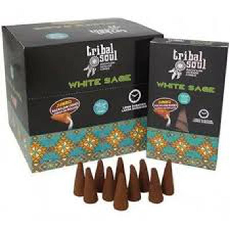 Tribal Soul Jumbo Backflow Incense Cones "White Sage"-Nature's Treasures