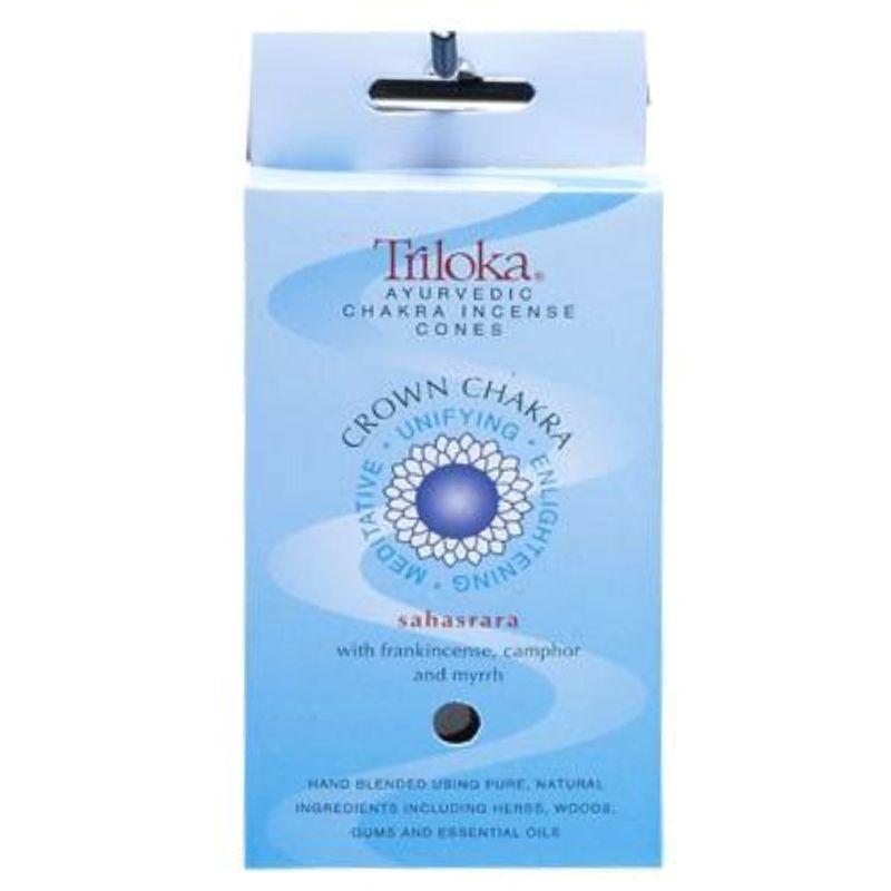 Triloka Ayurvedic Chakra Incense Cones "Crown Chakra" Sahasrara-Nature's Treasures