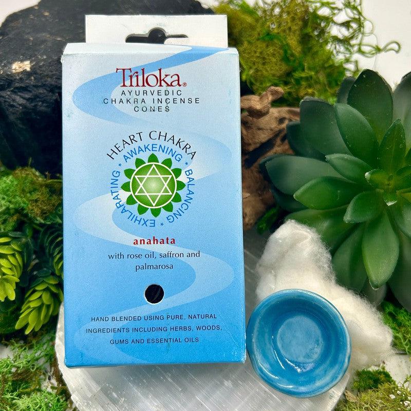 Triloka Ayurvedic Chakra Incense Cones "Heart Chakra" Anahata-Nature's Treasures