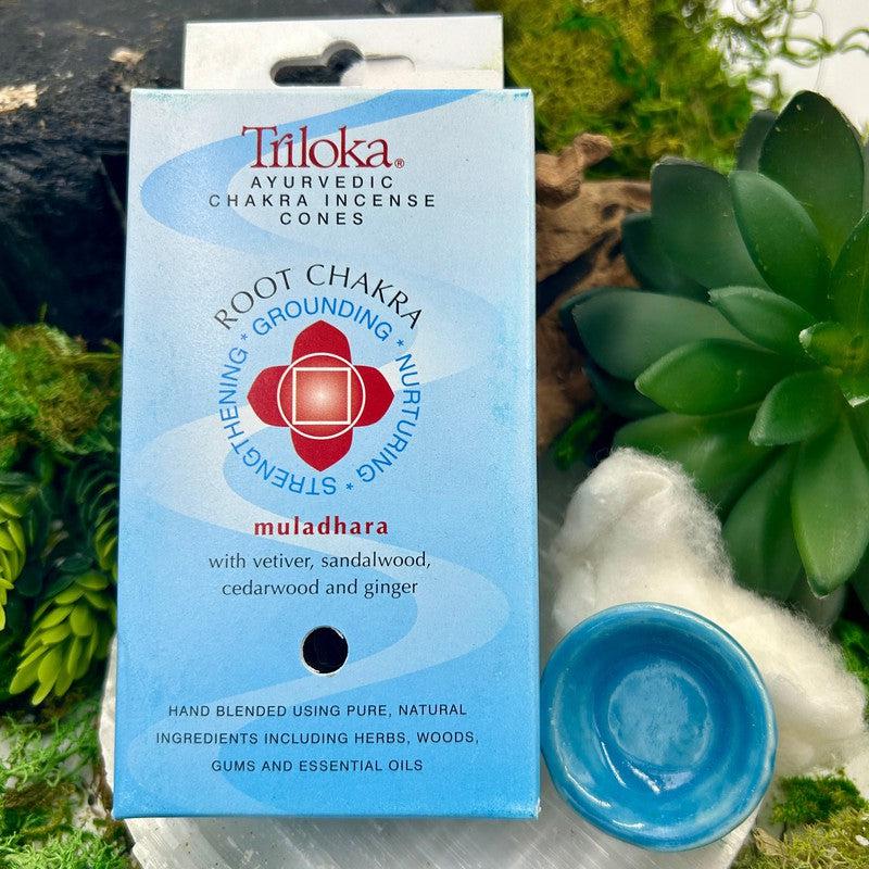 Triloka Ayurvedic Chakra Incense Cones "Root Chakra" Muladhara-Nature's Treasures