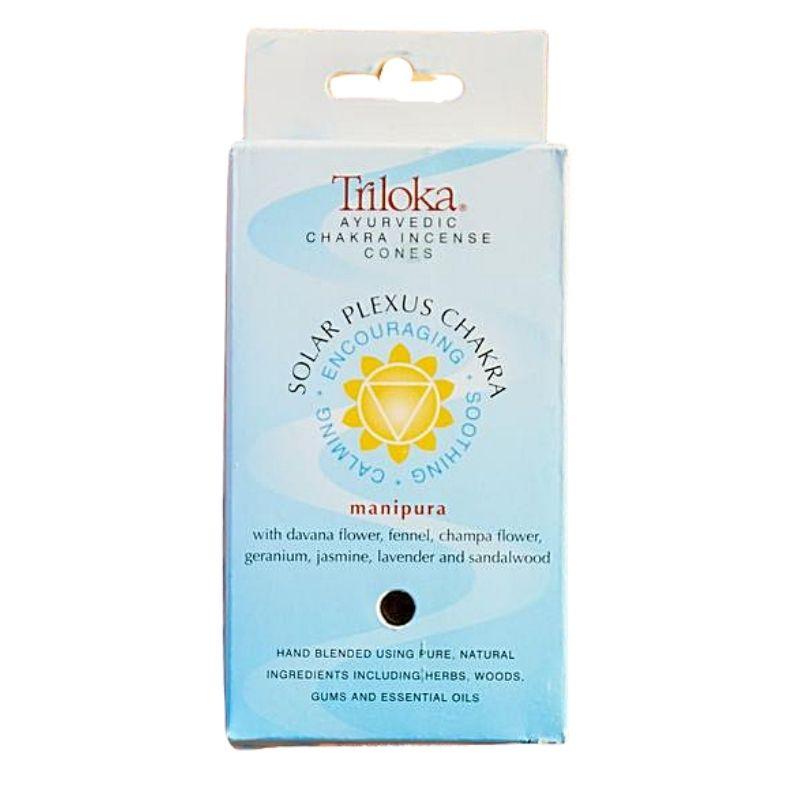 Triloka Ayurvedic Chakra Incense Cones "Solar Plexus Chakra" Manipura-Nature's Treasures