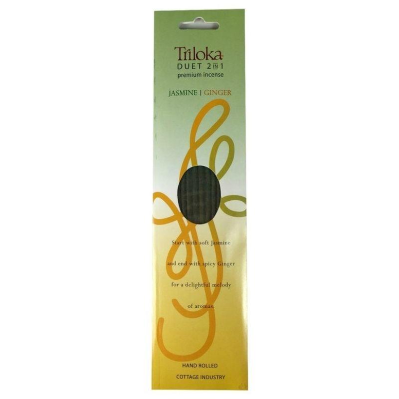 Triloka Duet Premium Incense Sticks - Jasmine & Ginger-Nature's Treasures