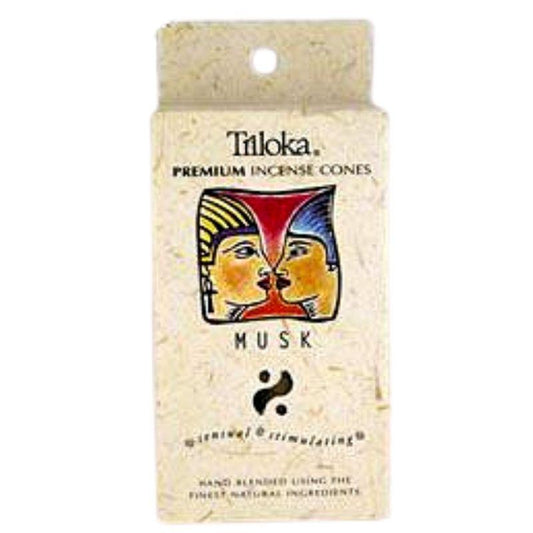 Triloka Premium Incense Cones "Musk"-Nature's Treasures