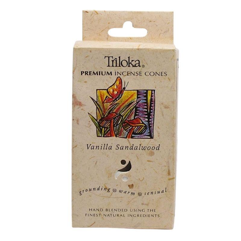 Triloka Premium Incense Cones "Vanilla Sandalwood"-Nature's Treasures