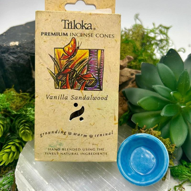 Triloka Premium Incense Cones "Vanilla Sandalwood"-Nature's Treasures