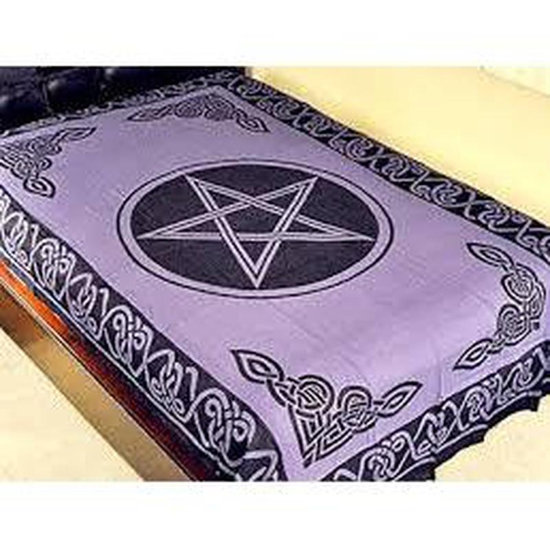 Twin Size 100% Cotton Tapestry || Celtic Knots Pentacle - Purple-Nature's Treasures