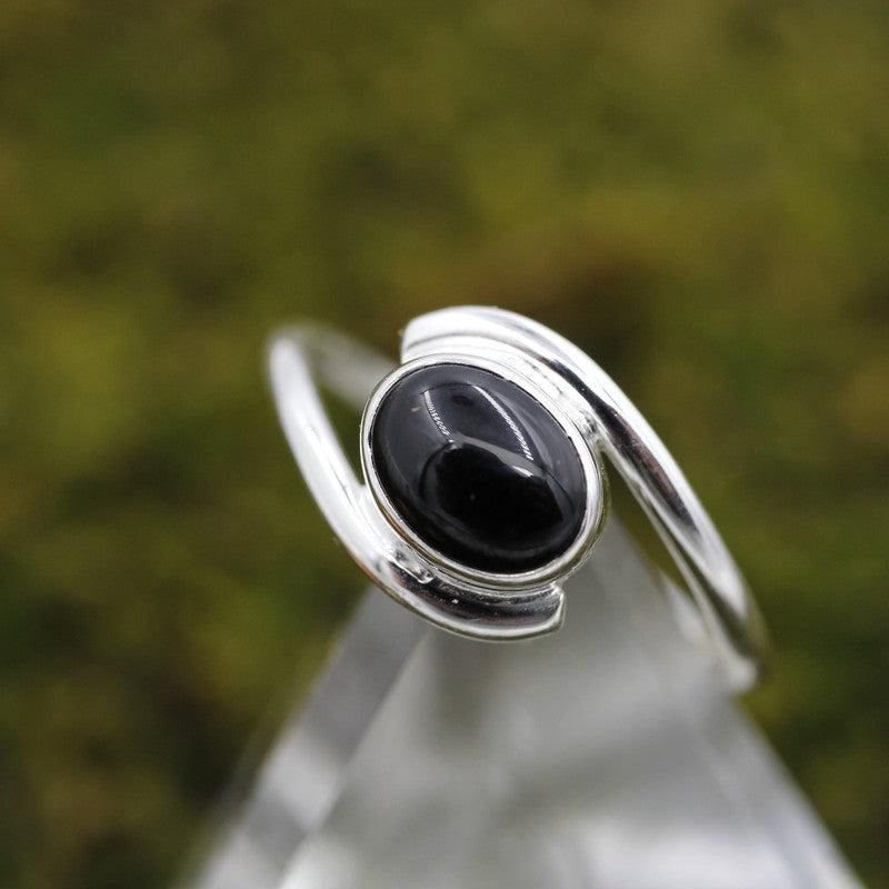 Twist Of Faith Black Onyx Rings || .925 Sterling Silver || Brazil-Nature's Treasures