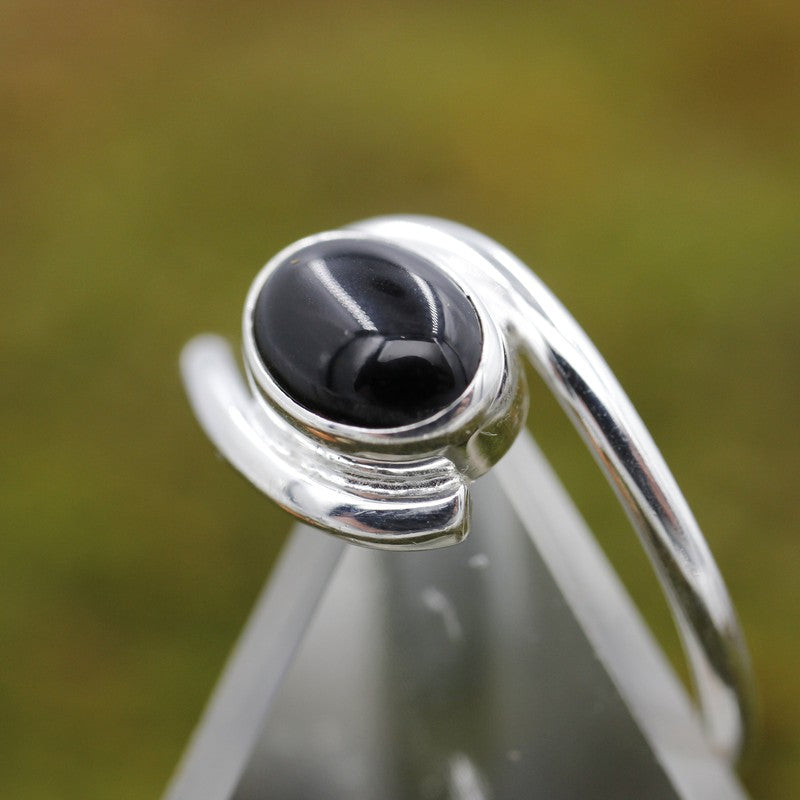 Twist Of Faith Black Onyx Rings || .925 Sterling Silver || Brazil-Nature's Treasures