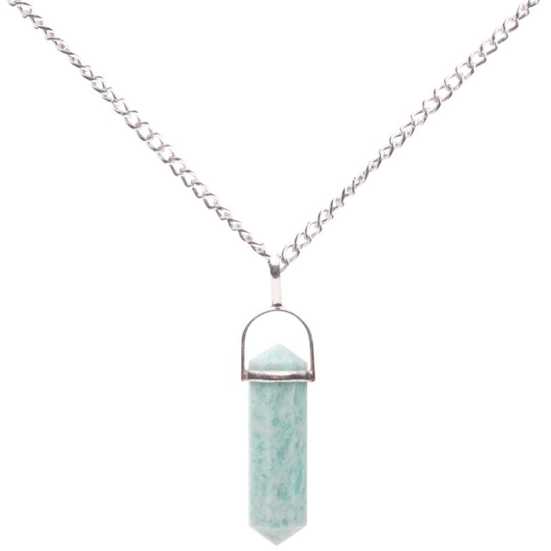 Unisex Amazonite Double Terminated Pendant || .925 Sterling Silver-Nature's Treasures