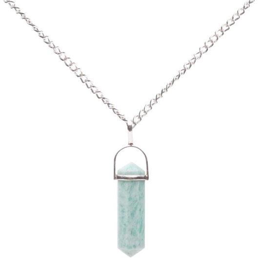 Unisex Amazonite Double Terminated Pendant || .925 Sterling Silver-Nature's Treasures