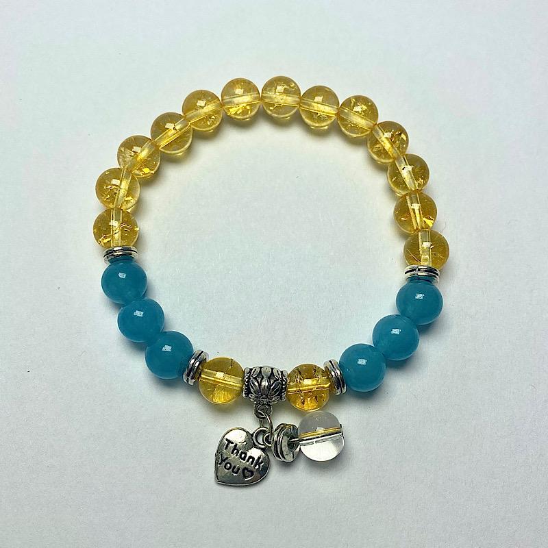 Unisex Aquamarine With Citrine Charm Bracelet-Nature's Treasures