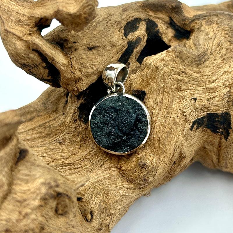 Unisex Black Tourmaline Rough Pendants || .925 Sterling Silver-Nature's Treasures