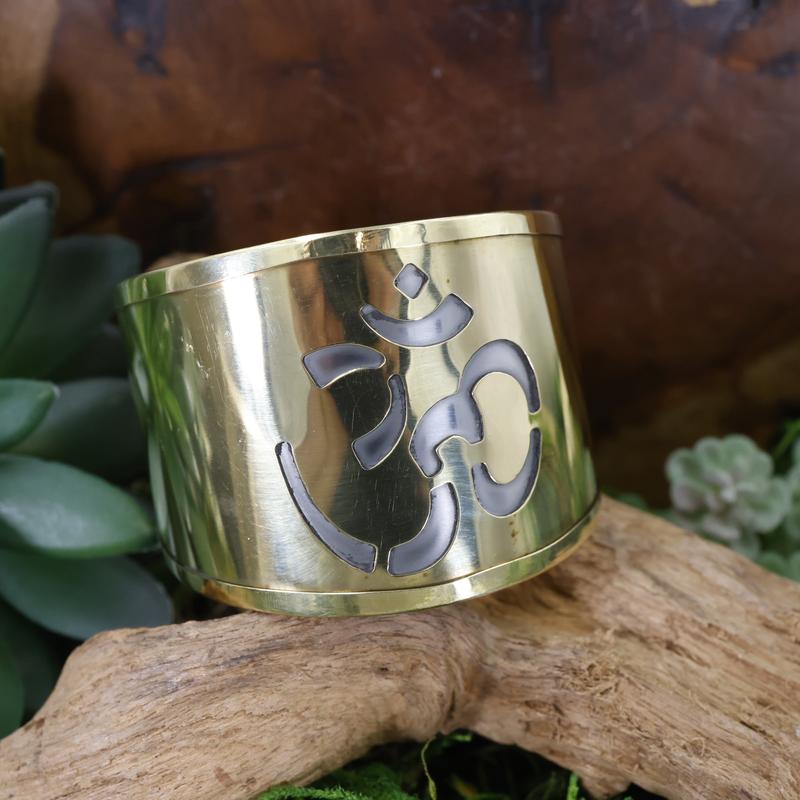 Unisex Brass Cuff Om Symbol Bracelet-Nature's Treasures