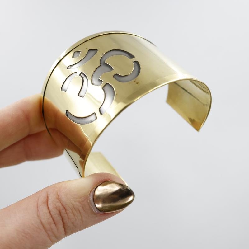 Unisex Brass Cuff Om Symbol Bracelet-Nature's Treasures