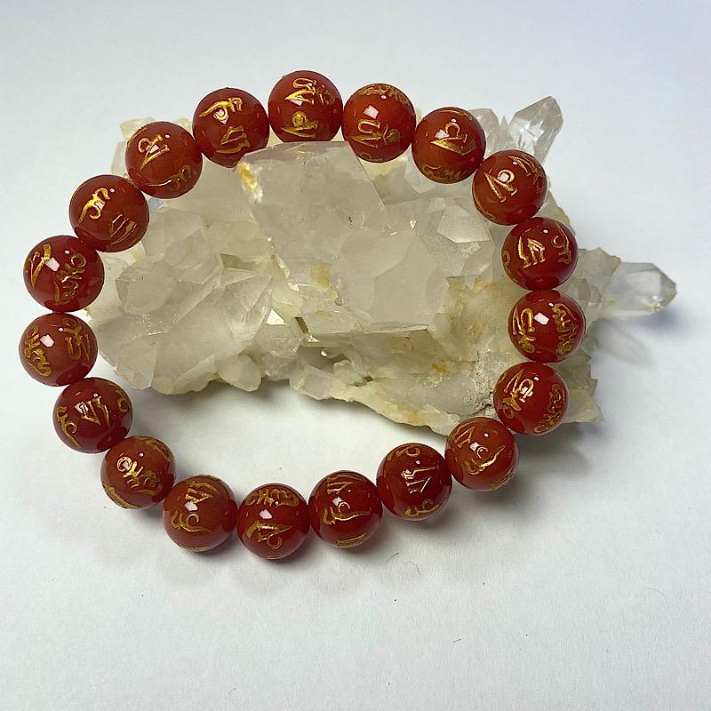 Unisex Carnelian Om Mani Padme Hum Bracelet-Nature's Treasures