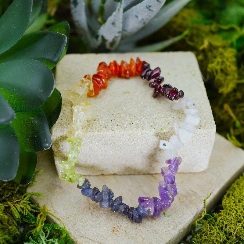 Unisex Chakra Chip Bracelet || Chakra Balance-Nature's Treasures