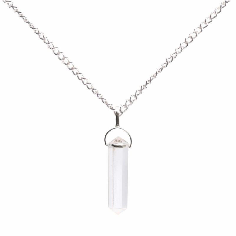 Unisex Clear Quartz Double Terminated Pendant || .925 Sterling Silver