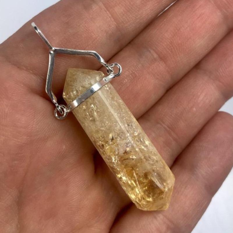 Unisex Double Terminated Citrine Point Pendant-Nature's Treasures