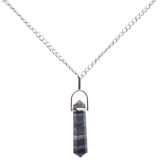 Unisex Fluorite Double Terminated Pendant || .925 Sterling Silver-Nature's Treasures