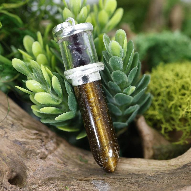 Unisex Gemstone Bullet Pendants || White Metal-Nature's Treasures