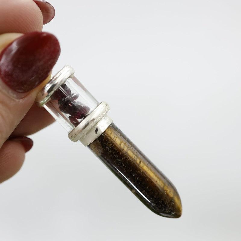 Unisex Gemstone Bullet Pendants || White Metal-Nature's Treasures