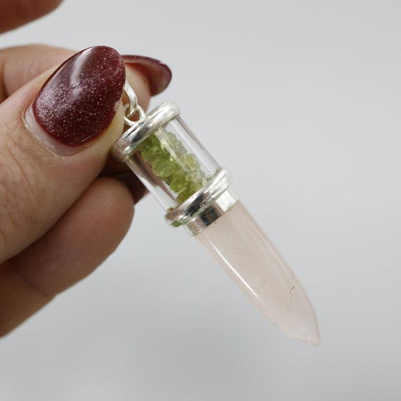 Unisex Gemstone Bullet Pendants || White Metal-Nature's Treasures