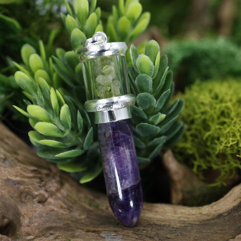 Unisex Gemstone Bullet Pendants || White Metal-Nature's Treasures