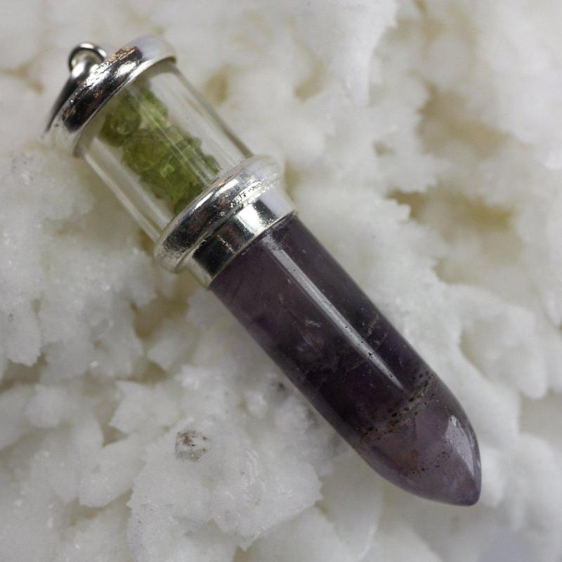 Unisex Gemstone Bullet Pendants || White Metal-Nature's Treasures