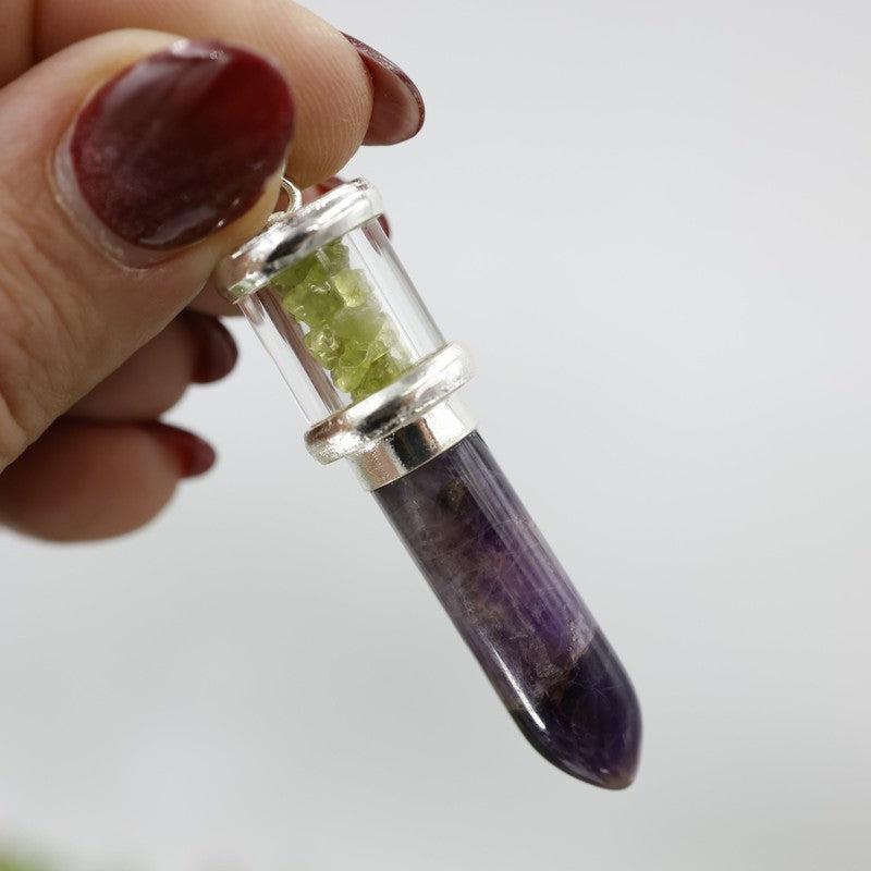 Unisex Gemstone Bullet Pendants || White Metal-Nature's Treasures