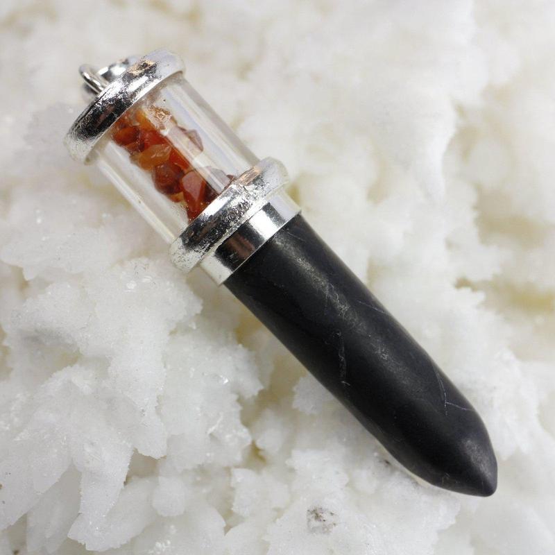 Unisex Gemstone Bullet Pendants || White Metal-Nature's Treasures