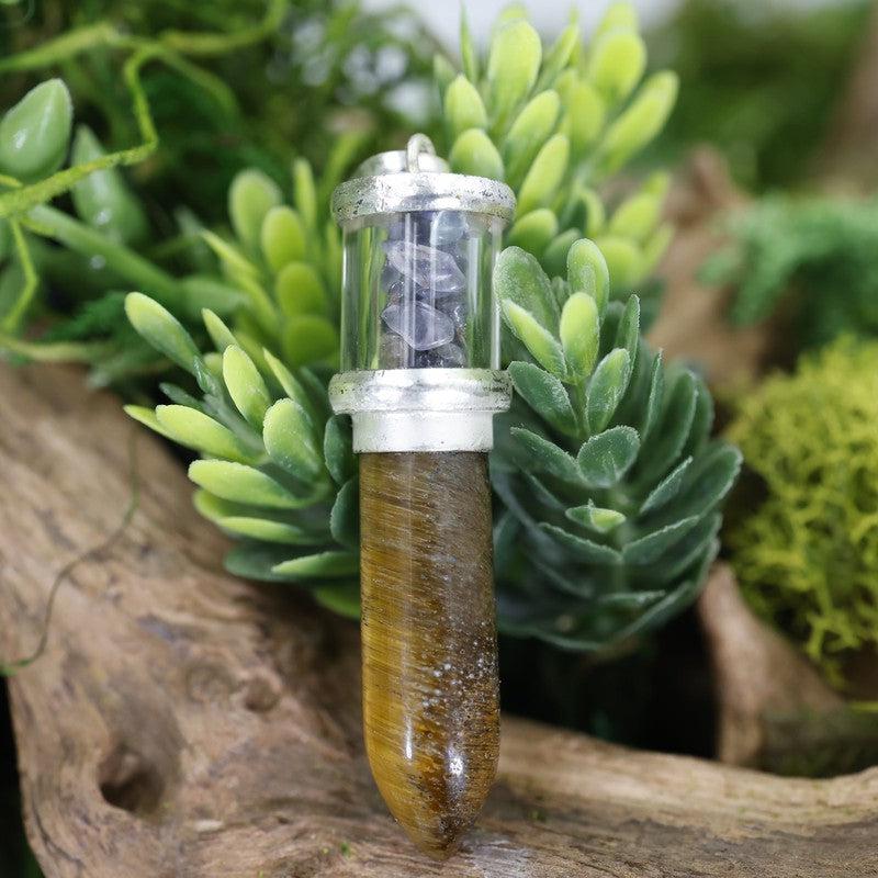 Unisex Gemstone Bullet Pendants || White Metal-Nature's Treasures