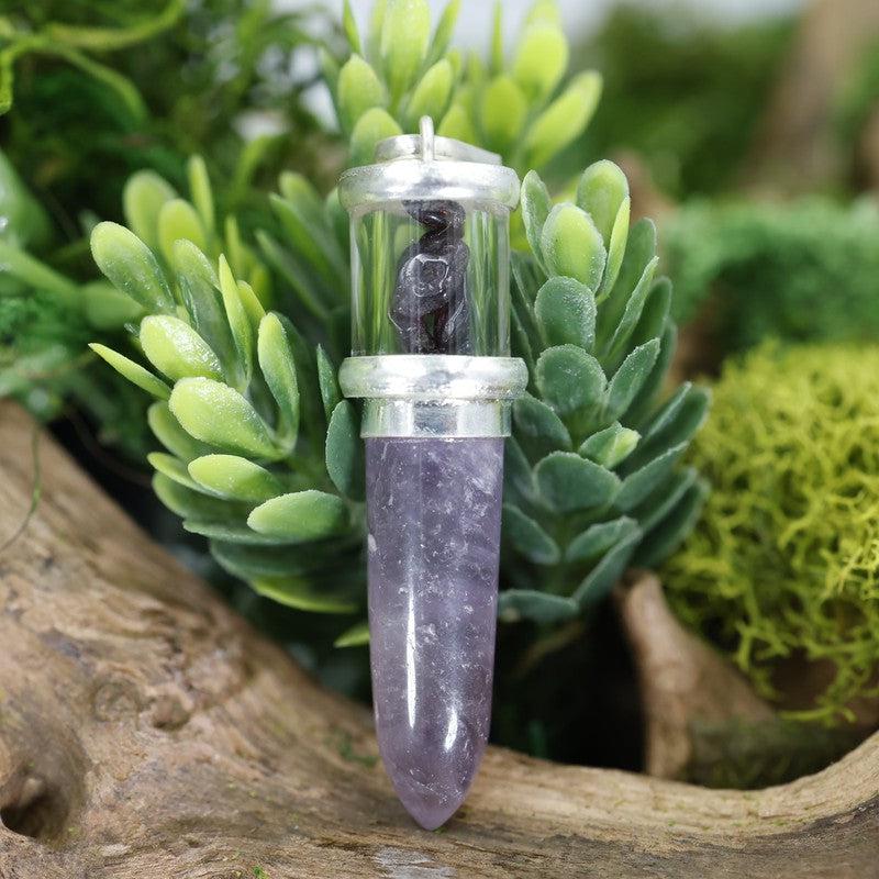 Unisex Gemstone Bullet Pendants || White Metal-Nature's Treasures